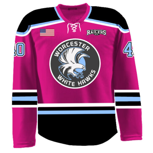 White Hawks Pink Game Jersey Thumbnail